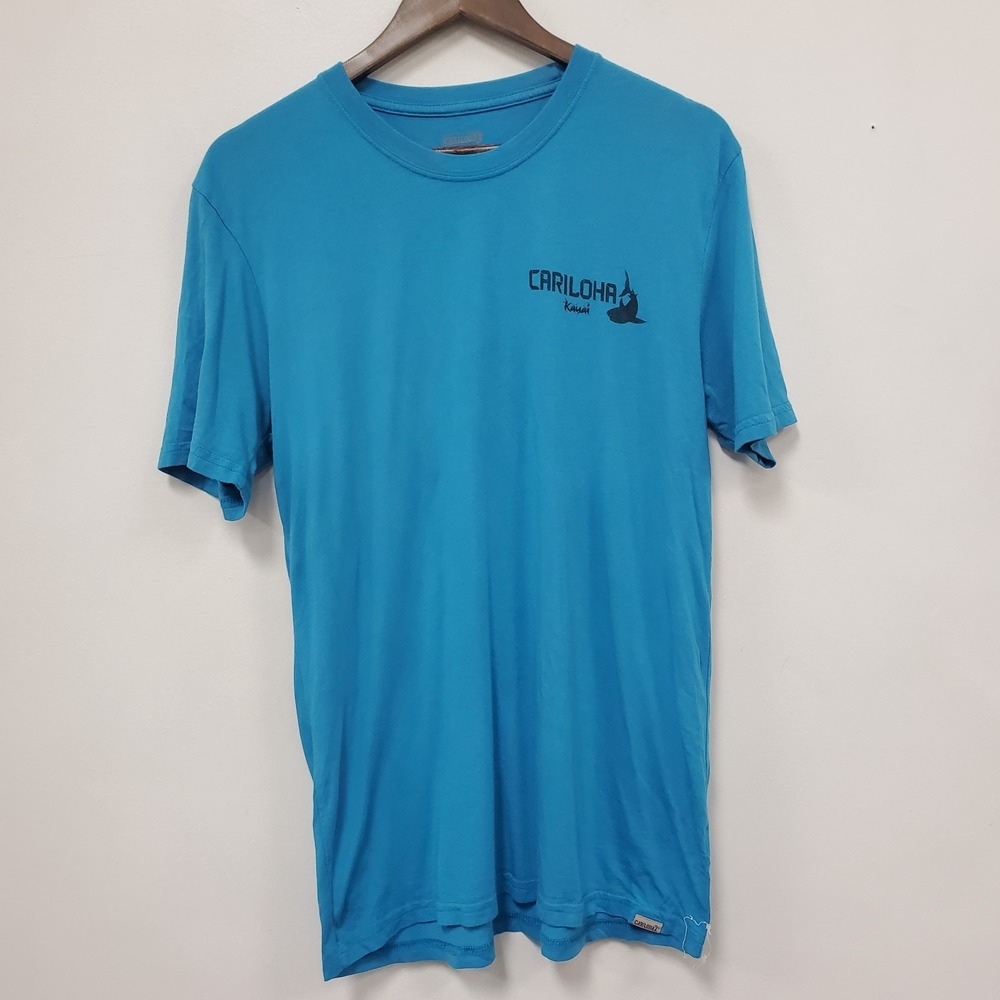 Cariloha Mens Bamboo Shirt Size M Blue Bamboo Organic Cotton Crew 10003-1020